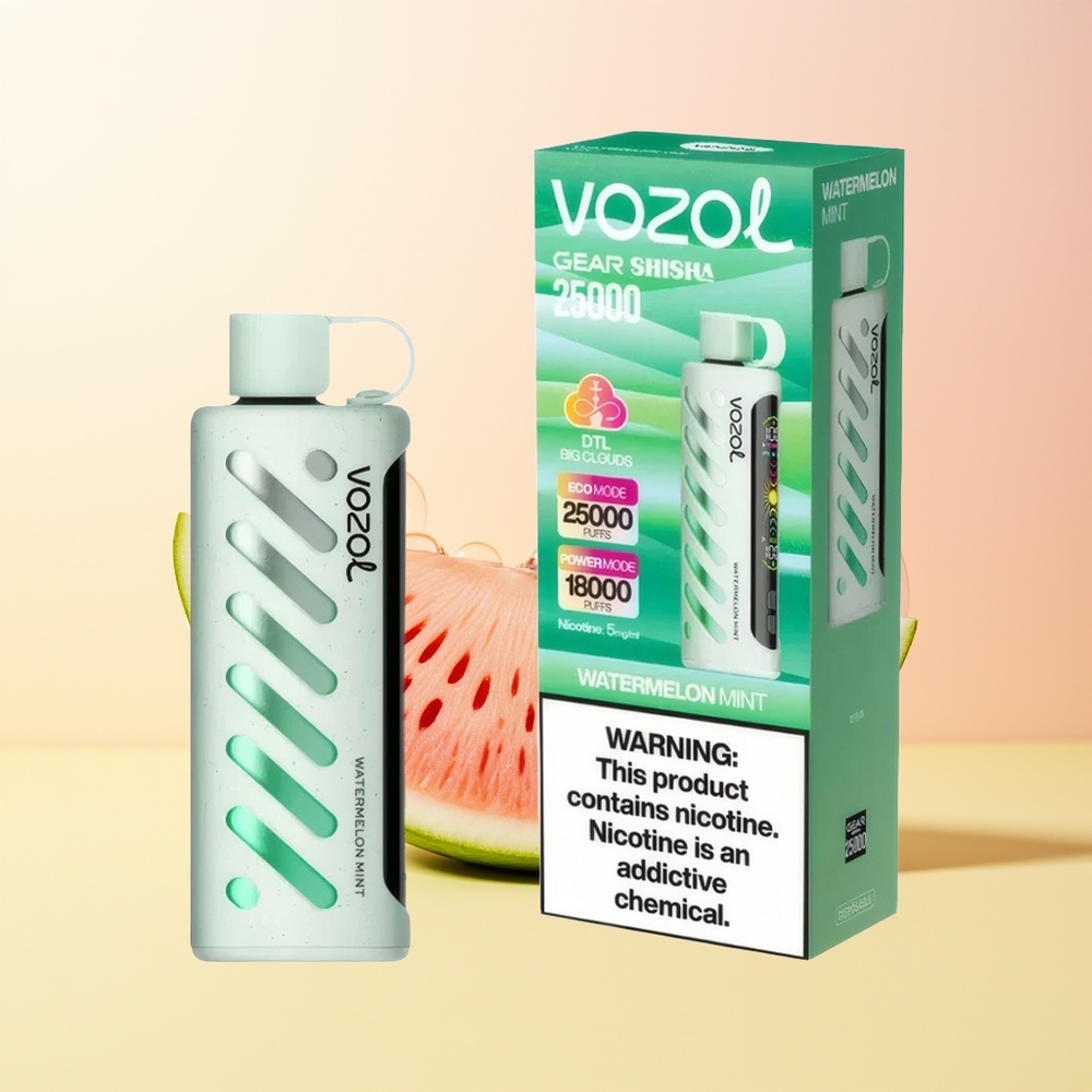 VOZOL Gear Shisha 25000 Puffs Finland Tukku Vesimelissa Mint SiLC Tech Dual Mesh 1000mAh 5mg/ml