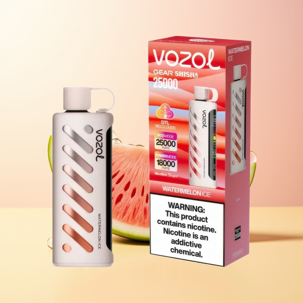 VOZOL Gear Shisha 25000 Puffs Finland Tukku Vesimelonijää SiLC Tech Dual Mesh 5mg/ml 1000mAh