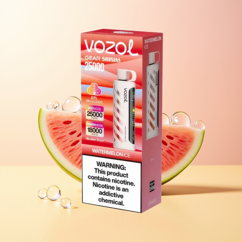VOZOL Gear Shisha 25000 Puffs Finland Tukku Vesimelonijää SiLC Tech Dual Mesh 5mg/ml 1000mAh