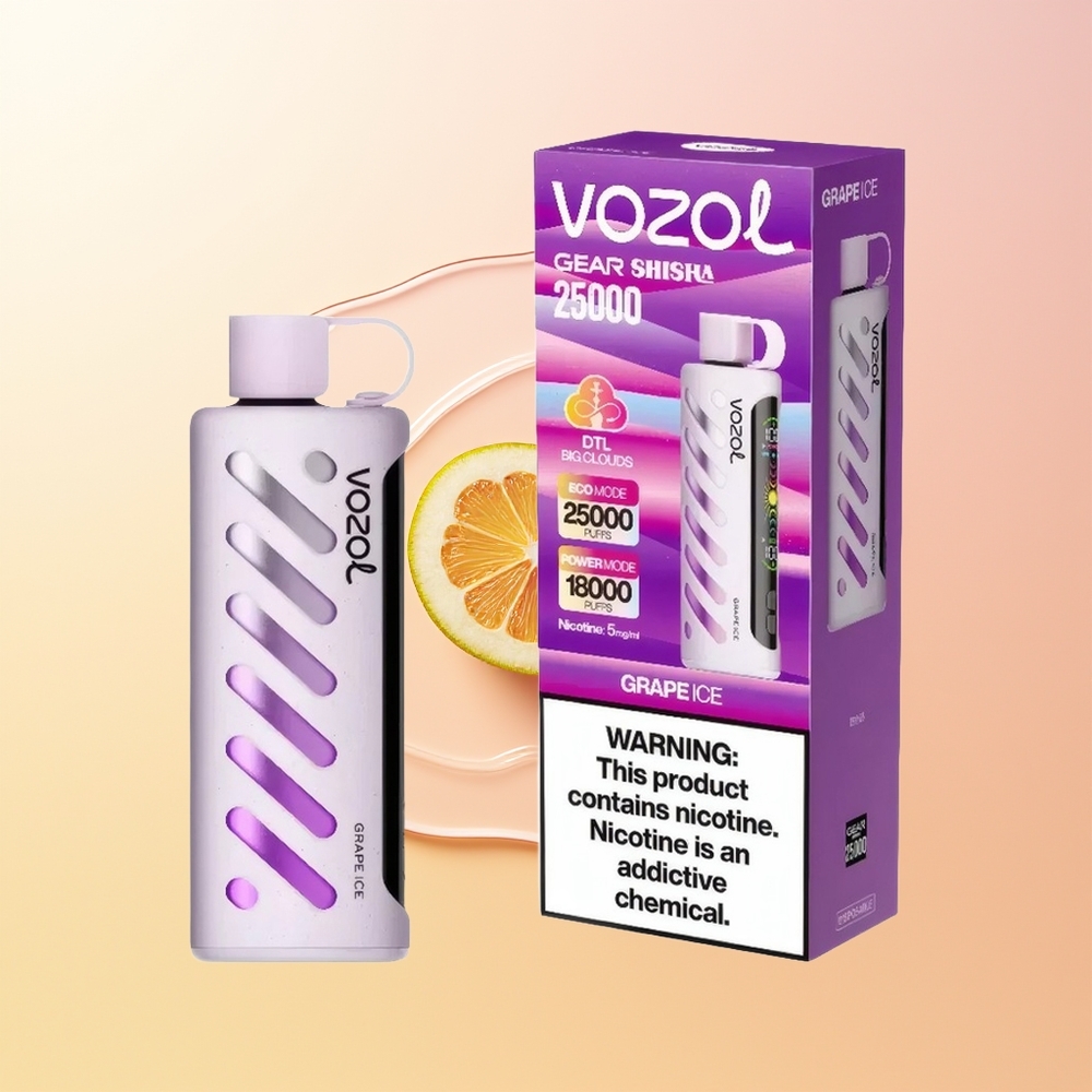 VOZOL Gear Shisha 25000 Tukku Viinijää SiLC Tech Dual Mesh 5mg/ml 1000mAh