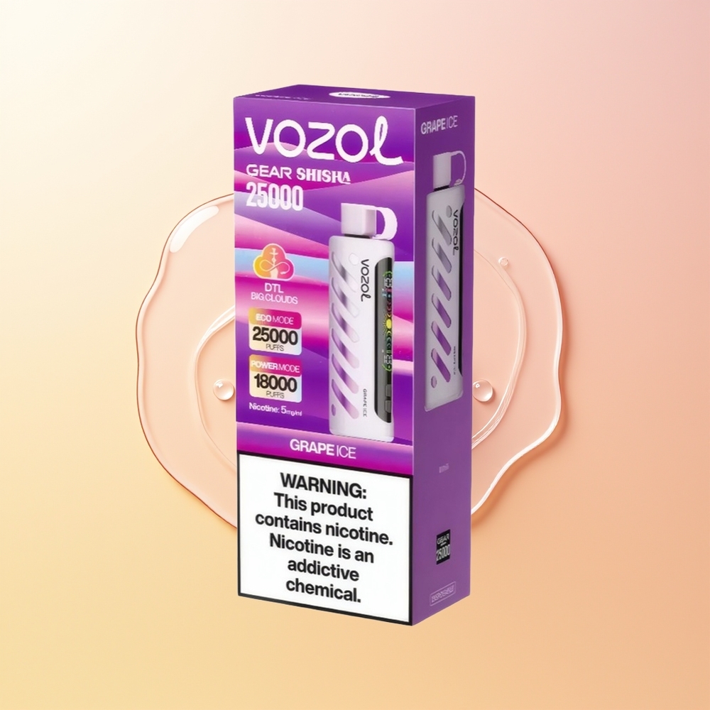 VOZOL Gear Shisha 25000 Tukku Viinijää SiLC Tech Dual Mesh 5mg/ml 1000mAh