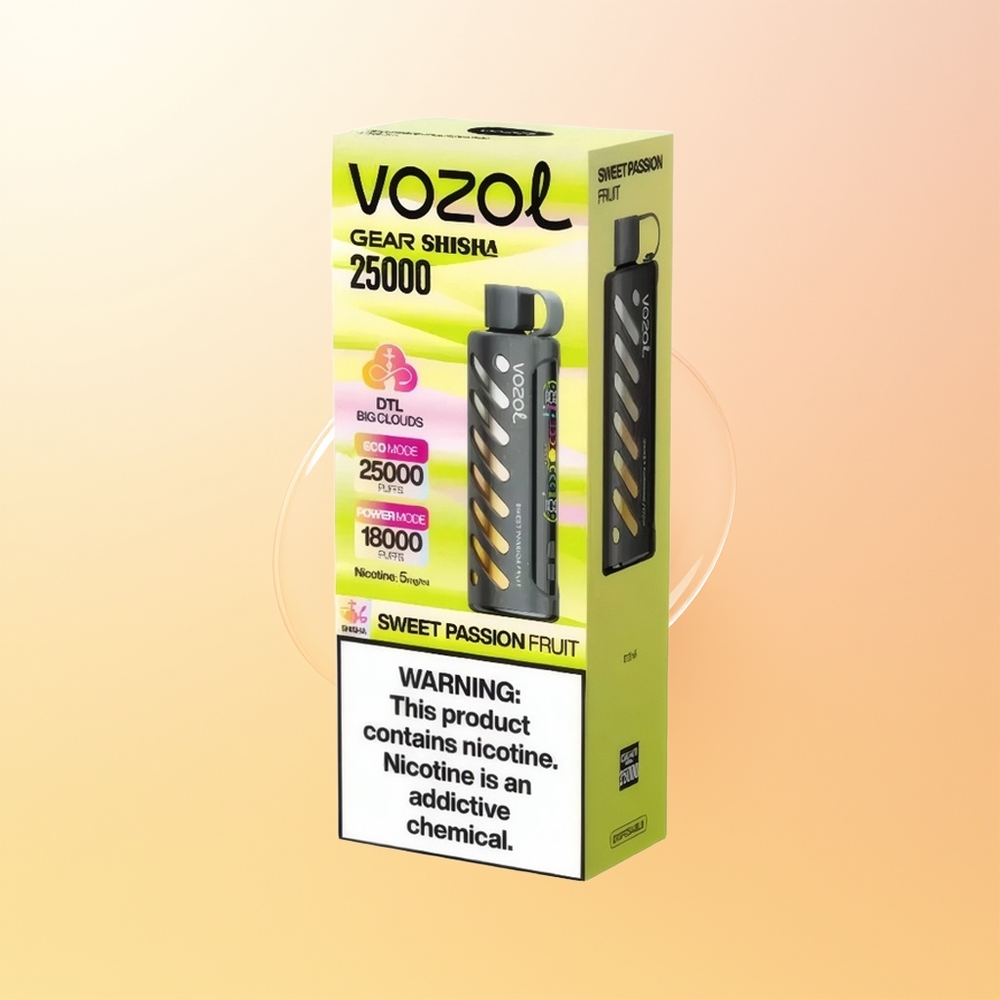VOZOL Gear Shisha 25000 Tupaa Suomi Tukku Makea Passiohedelmä Dual Mesh SiLC Tech 1000mAh 5mg/ml