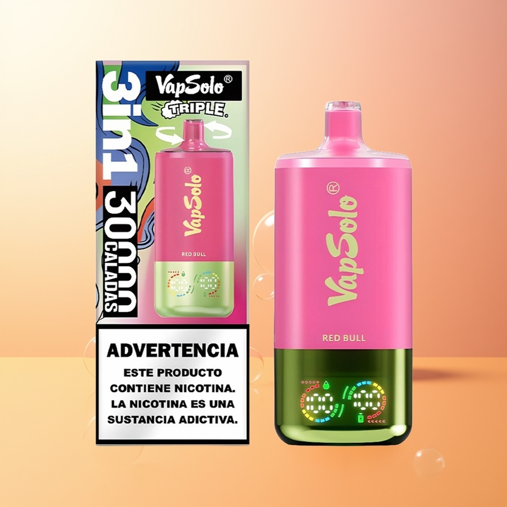 VapSolo Triple 30000 Puffs Finland Tukku Punainen Härkä Type-C 40ml 20mg/ml/50mg/ml 3-öljyisä