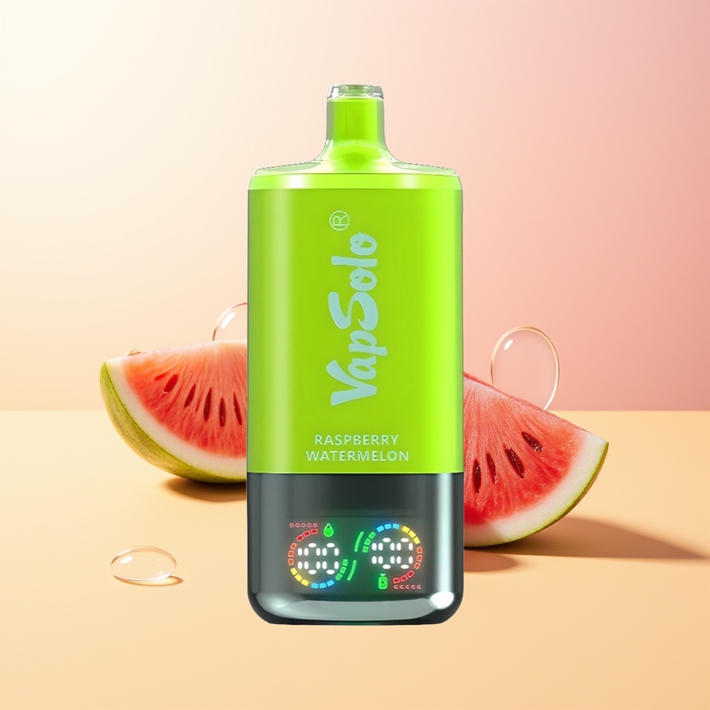 VapSolo Triple 30000 Puffs Finland Tukku Vadelma Vesimeloni 40ml 20mg/50mg Type-C 3-öljyä