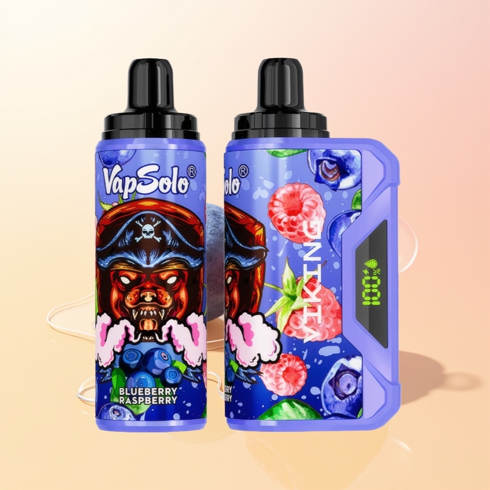 VapSolo VIKING 12000 Puffs Finland Tukku Mustikka Vadelma 22ml Type-C LED