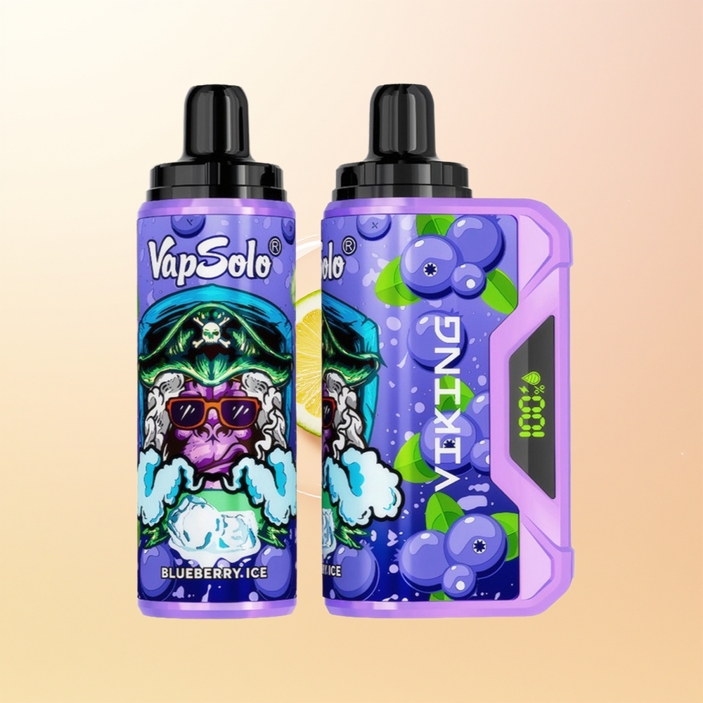 VapSolo VIKING 12000 Puffs Finland Tukku Mustikkamaku 22ml Type-C LED-näyttö