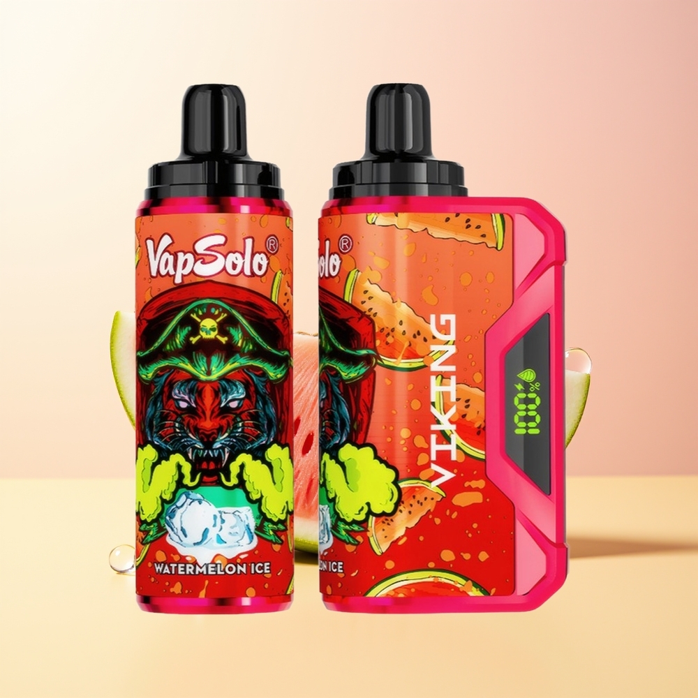 VapSolo VIKING 12000 Puffs Finland Tukku Vesimeloni Jää 22ml Type-C LED Näyttö