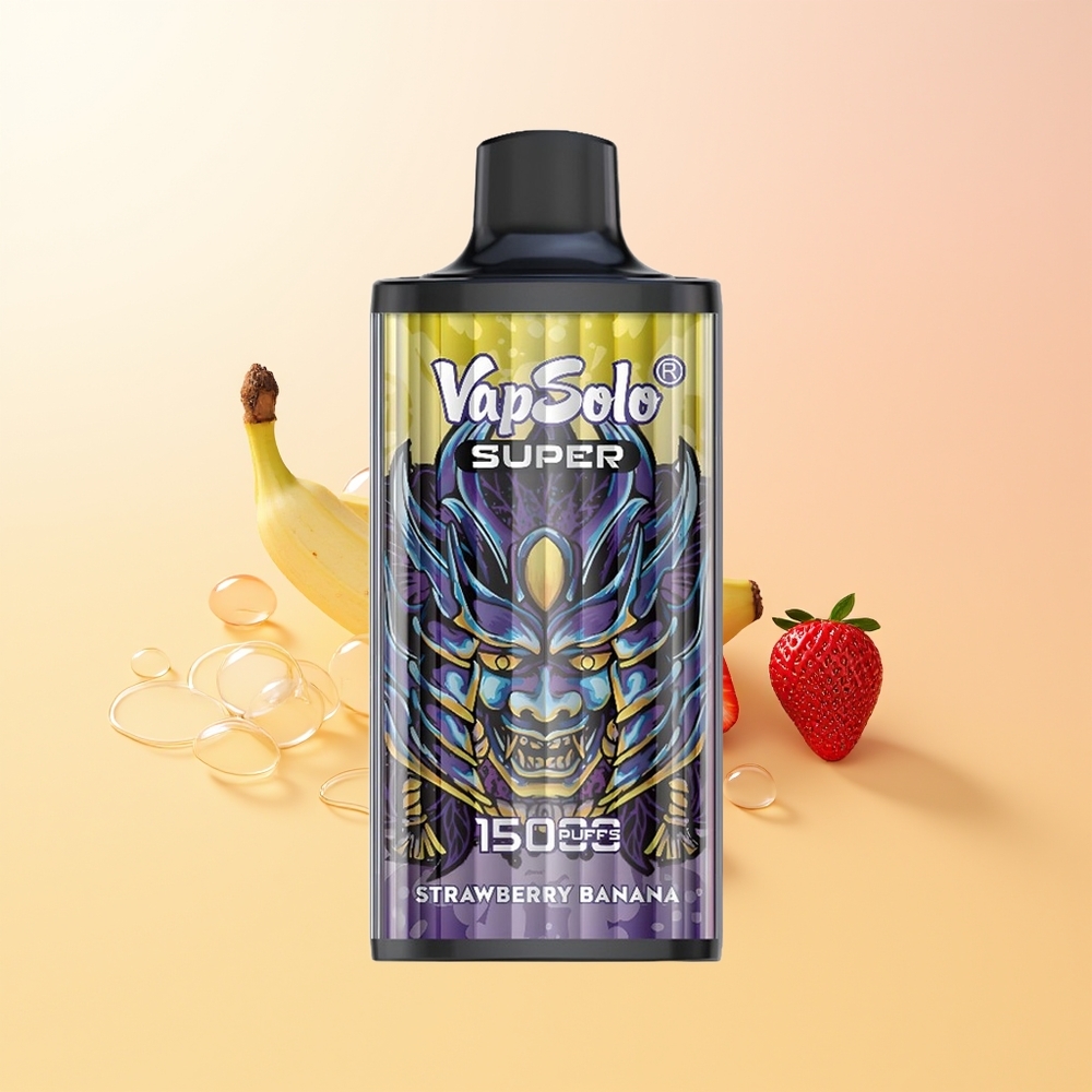 Vapsolo Super 15000 Puffs Finland Tukku Mansikka-Banaani 40ml 850mAh Type-C Mesh Coil