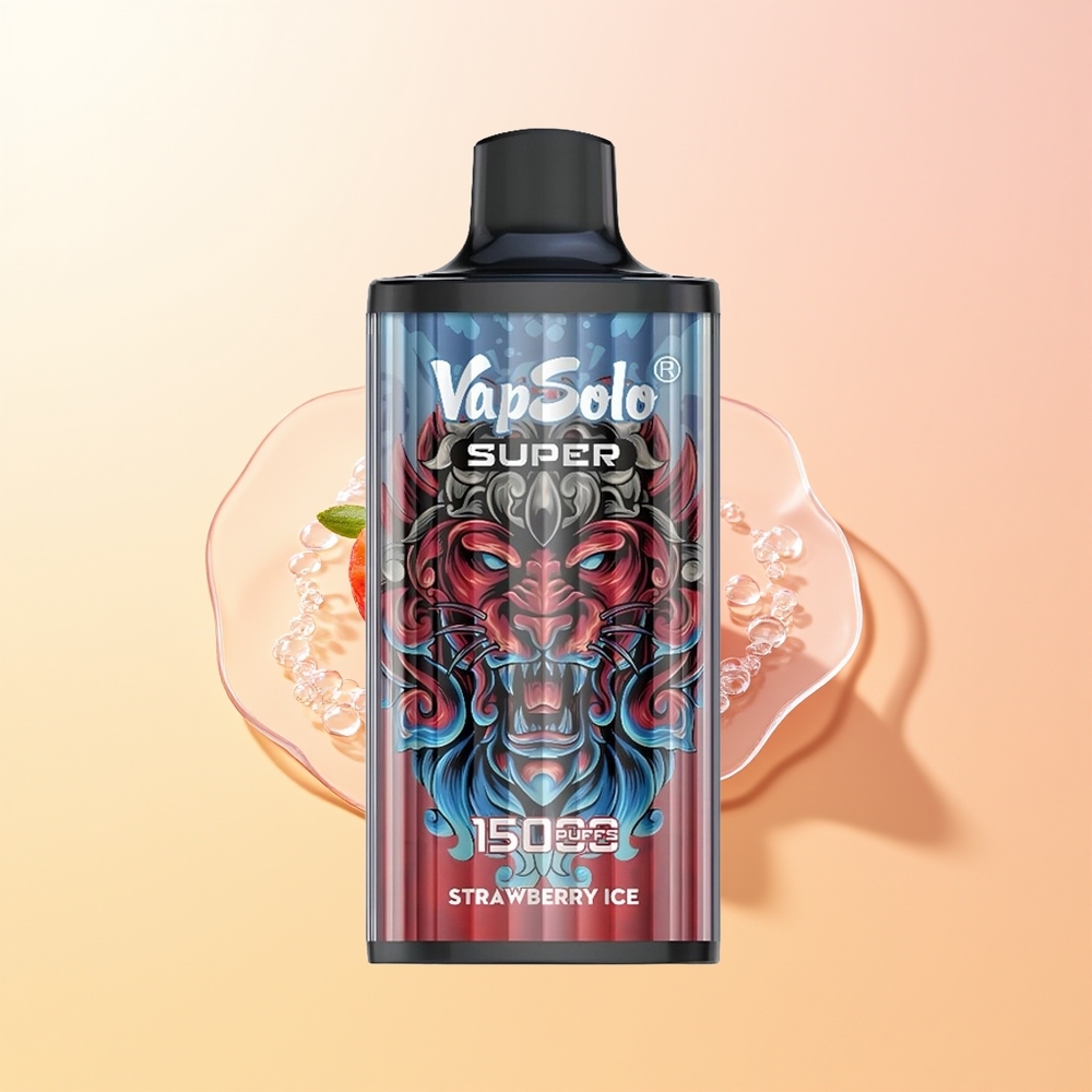 Vapsolo Super 15000 Puffs Finland Tukku Mansikkajää 40ml 850mAh Type-C