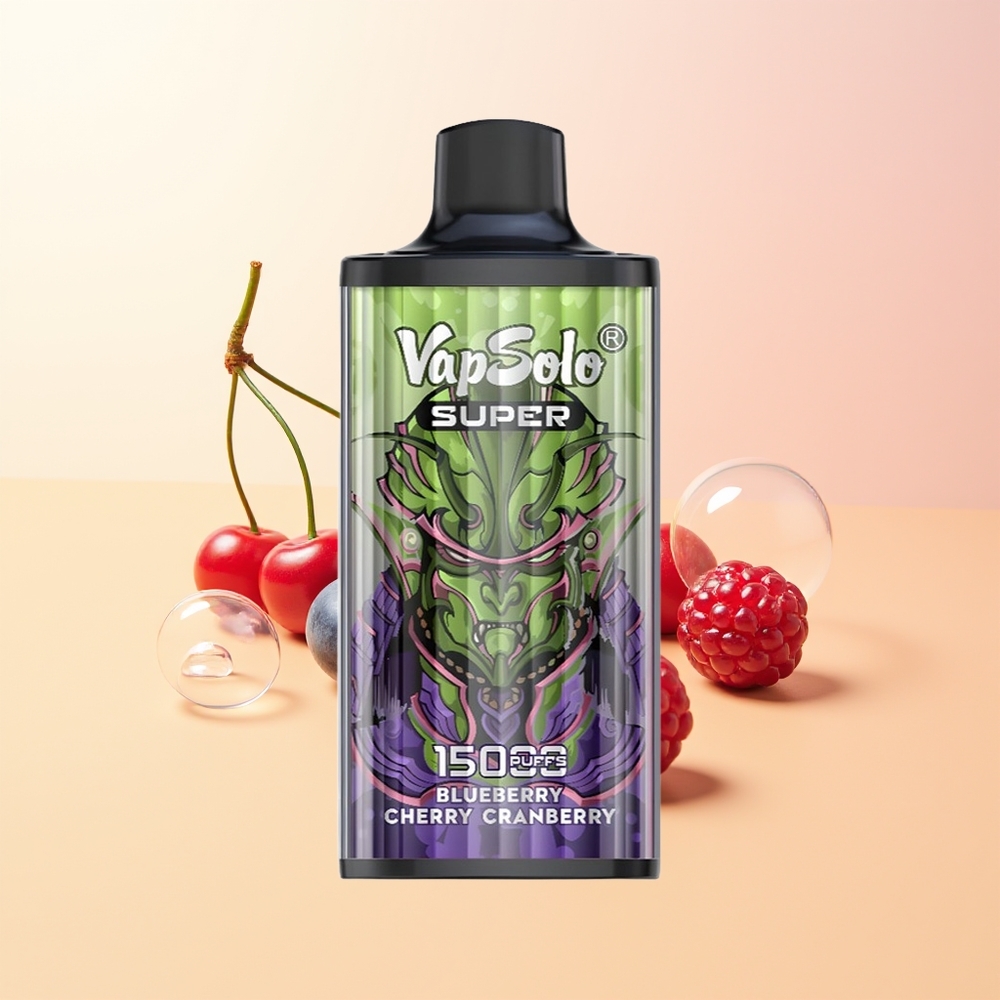 Vapsolo Super 15000 Puffs Finland Tukku Mustikka-Kirsikka-Karpalo 40ml 850mAh Type-C Mesh