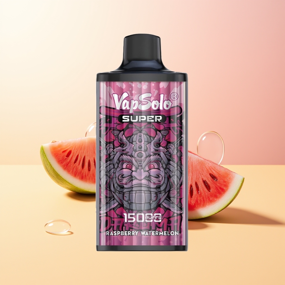 Vapsolo Super 15000 Puffs Finland Tukku Vadelma-Arbuusi 40ml 850mAh Mesh Type-C