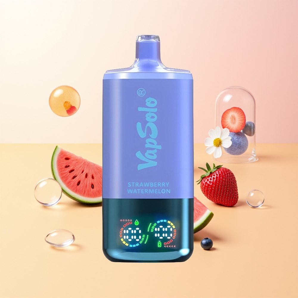 Vapsolo Triple 30000 Puffs Finland Tukku Mansikka-Arbuusi-Vadelma Jää 40ml 3-säiliö Type-C
