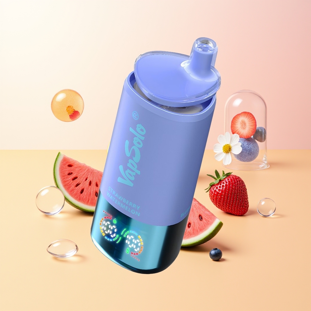 Vapsolo Triple 30000 Puffs Finland Tukku Mansikka-Arbuusi-Vadelma Jää 40ml 3-säiliö Type-C