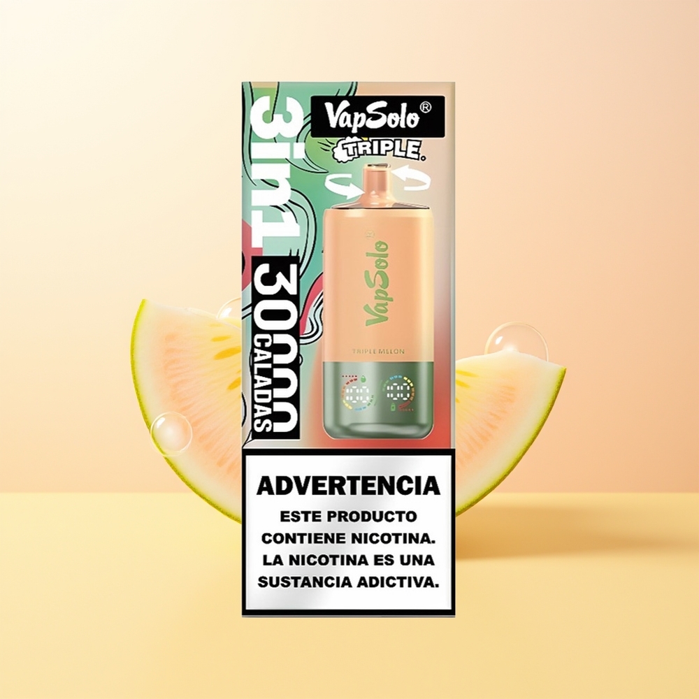 Vapsolo Triple 30000 Suu Suomi Tukku Kolmen Melonin 40ml Type-C