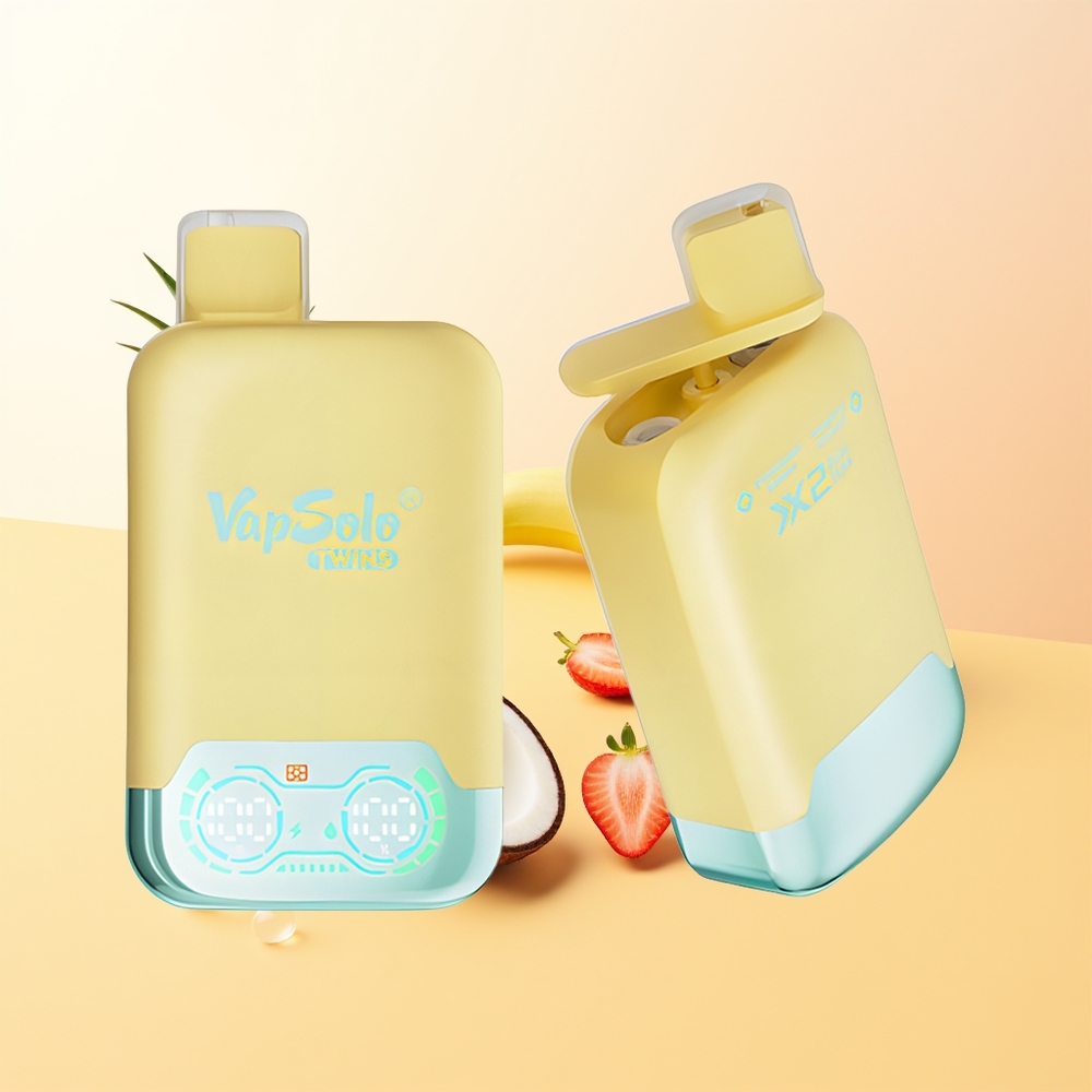 Vapsolo Twins 20000 Puffs Finland Tukku Ananas Kookos  Mansikka Banaani 40ml 2-tankinen Type-C