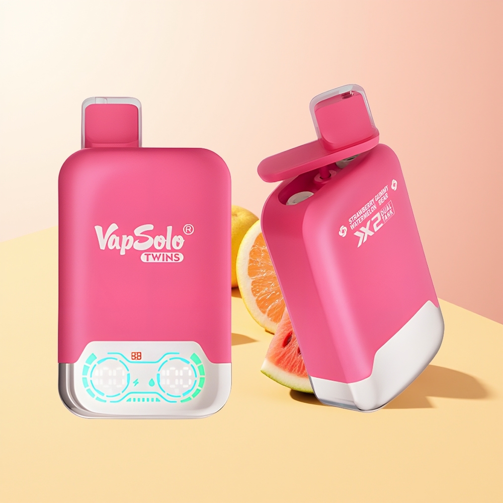 Vapsolo Twins 20000 Puffs Finland Tukku Mansikka-Arbuusi  Karkkikarhu Type-C 40ml