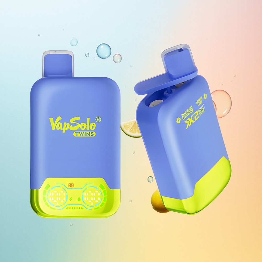 Vapsolo Twins 20000 Puffs Finland Tukku Sininen Vadelma Limonadi  Sitruuna Lime 40ml 20mg/ml 50mg/ml Type-C