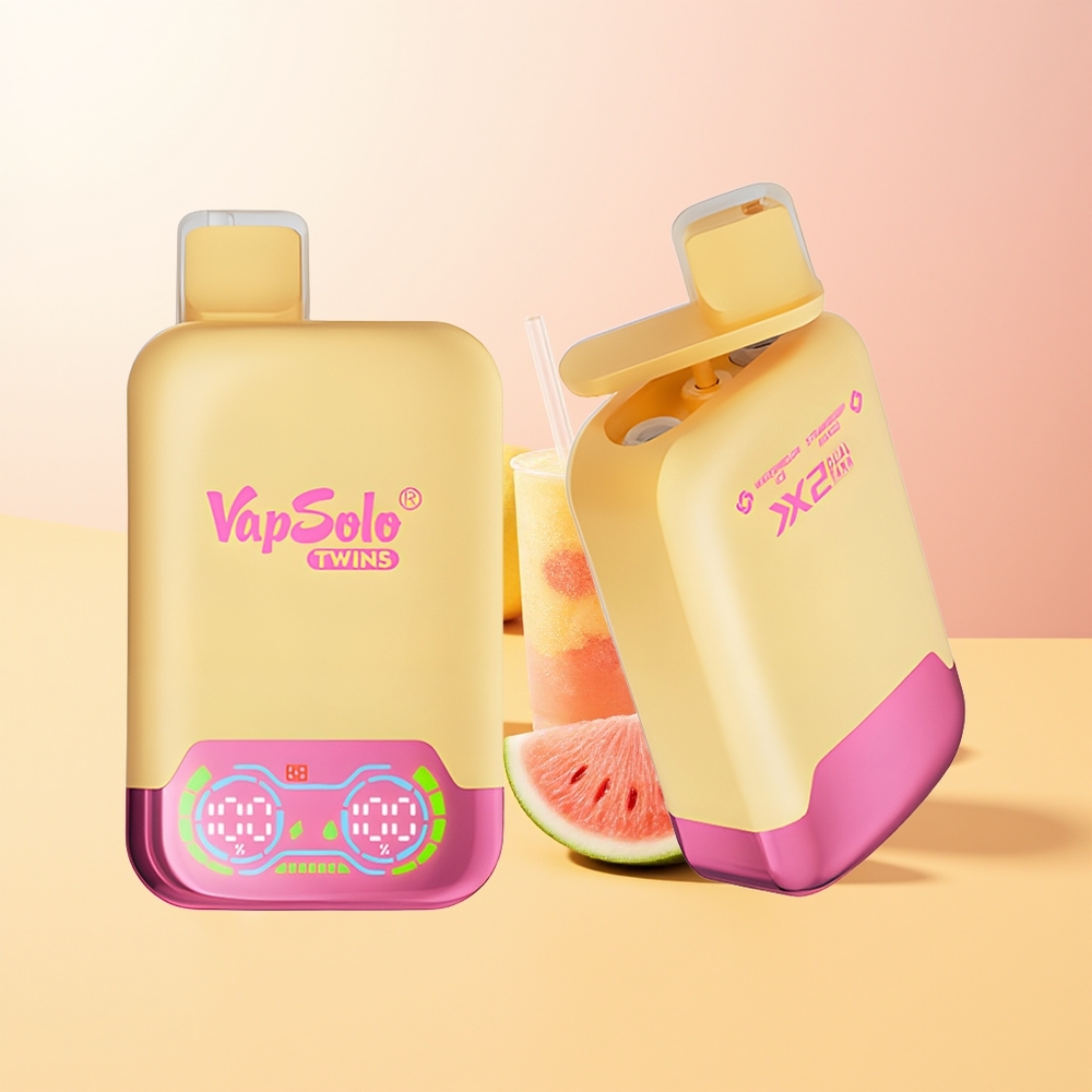 Vapsolo Twins 20000 Puffs Finland Tukku Vesimeloni Jää  Mansikka Mango Type-C 40 ml 20mg/ml/50mg/ml 2-öljytankkia