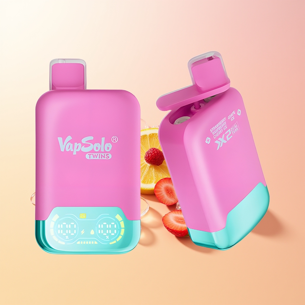 Vapsolo Twins 20000 Puffs Finland Tukku Mansikka Vadelma Kirsikka Ice & Viinirypäle Ice Type-C 40ml 20mg/ml 50mg/ml 2-tankki