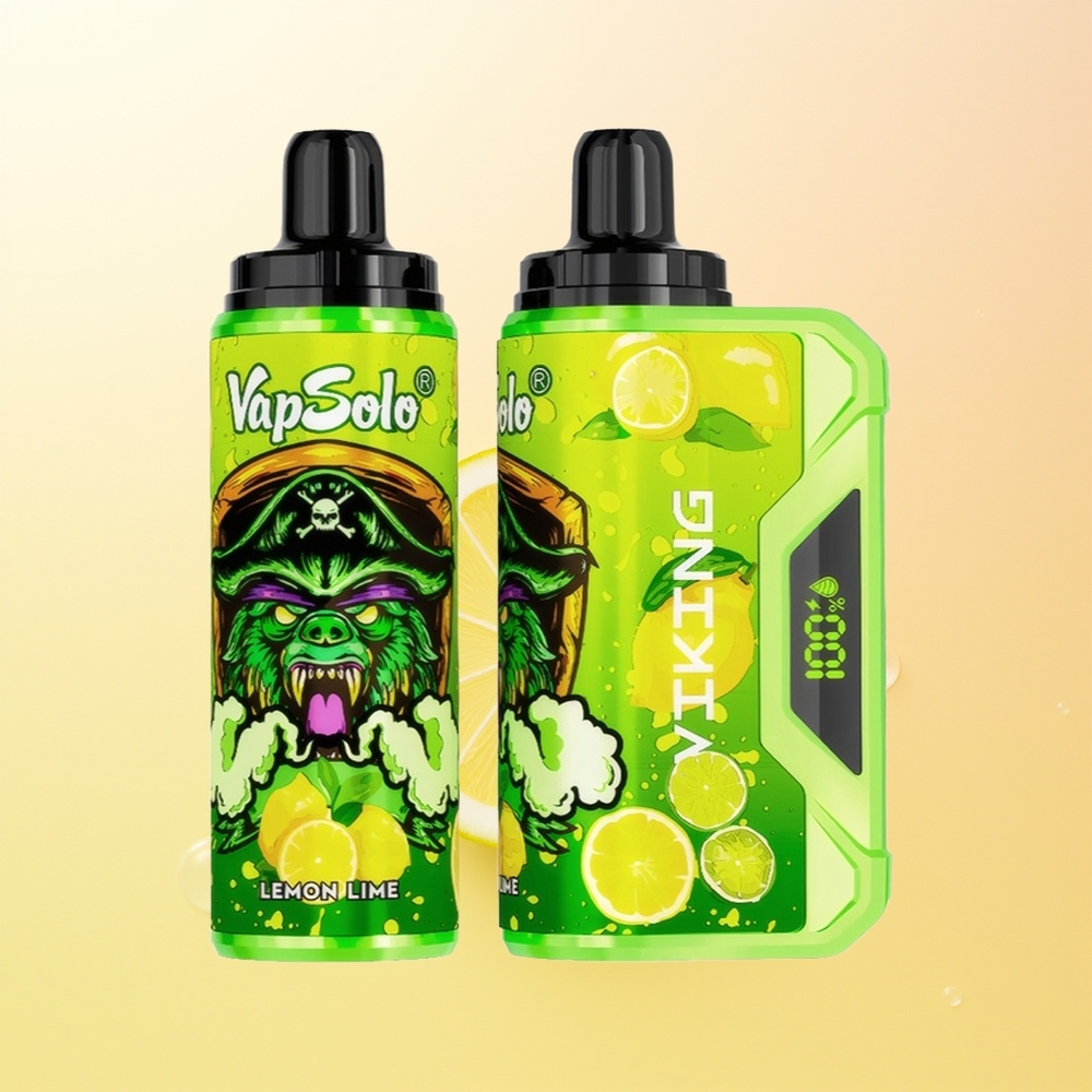 VapSolo VIKING 12000 Puffs Finland Tukku Sitruuna Lime USB-C LED-Näyttö 22ml
